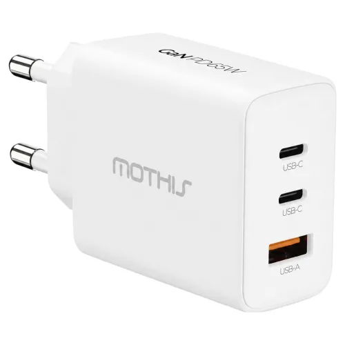 모디스 65W GaN PD PPS 3포트 초고속 멀티 충전기 어댑터, 화이트, 1개