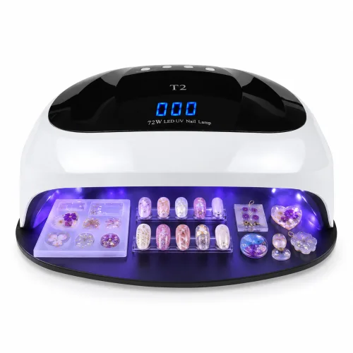 더블 LED UV램프 젤네일 안경 프라모델 패디 목공 UV코팅 KC 경화기, 1개, 검정