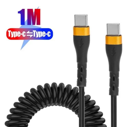 유형 C-유형 C 스프링 케이블 PD 120W iPhone 15Pro Max Mini 용 초고속 충전 데이터 케이블 와이어 Samsung Type-c 데이터 코드