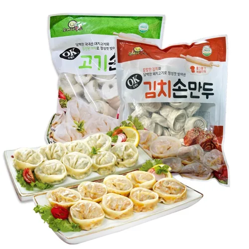 아무때나 먹기 좋은 맛있는 고기손만두 정성껏 만든 김치손만두 푸드짱 고기손만두/1봉 김치손만두/1봉, 1세트, 1.2kg