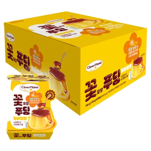 클레버마마 꽃모양 푸딩 카라멜향, 130g, 6개