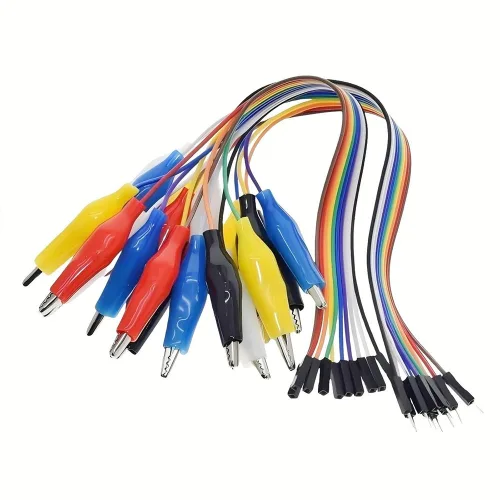 악어클립 브레드보드 점퍼선 듀폰케이블 10핀 30cm 수암형 아두이노 마이크로빗 나노 LED용 테스트 리드, 1세트