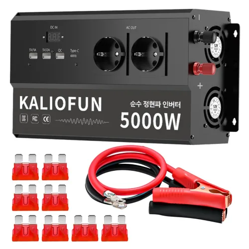 순수 사인파 인버터 4포트 출력 5000W 캠핑/가정용 KC 인증 12V 220V 60Hz, 1개