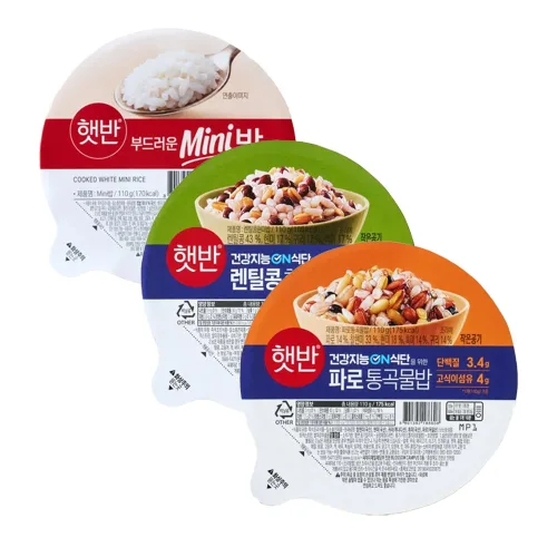 햇반 MINI 미니 백미밥+파로통골물밥 작은공기+렌틸콩현미밥 작은공기