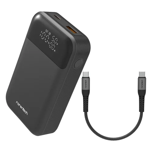로랜텍 LCD 디스플레이 PPS 초고속충전 보조배터리 10000mAh + C to C 60W케이블, RC-33W, 단일색상