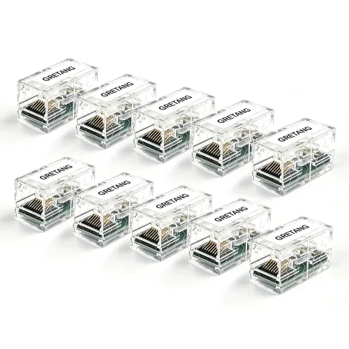 그레이트탕 CAT6A FTP 10Gbps RJ45 랜 연장 커플러 이더넷 랜선 연장 젠더, 35mm, 10개, CAT6 투명