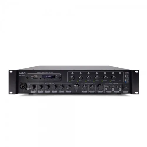 MOS MPA-6300A 모스 포터블형 앰프 300W HI 임피던스(PA) 400W(RMS) 배경음악 전관 비상방송용, 블랙, MPA-6300A