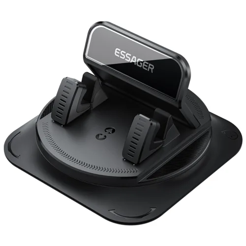 ESSAGER 차량용 대쉬보드 거치형 360도 회전식 휴대폰 거치대, 블랙, 1개