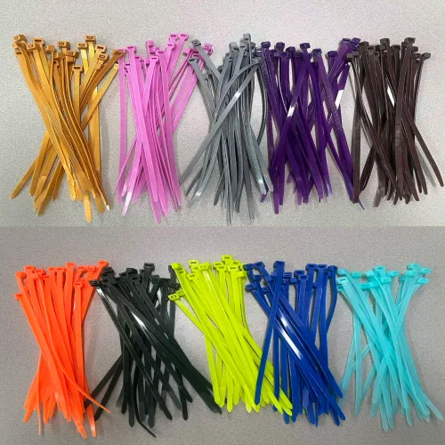 칼라 케이블타이 20cm 10종 각5종 100P 색상혼합, 2번,주황,연두,찐파랑,하늘색,흑녹색, 100개