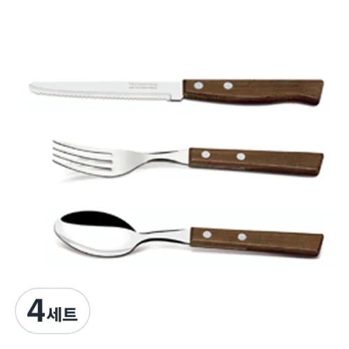 트라몬티나 빈티지 양식 커트러리 야채과일용 3종 세트, 혼합색상, 나이프1p + 포크 1p + 스푼 1p, 4세트