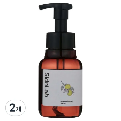 크리넥스 유한킴벌리 스킨랩 폼 핸드워시 레몬소르베, 280ml, 2개