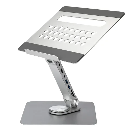 라이프썸 360도 회전 노트북거치대 7in1 멀티허브 C타입, SILVER 실버