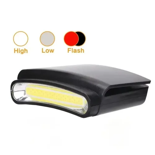 LED COB 휴대용 램프 모자에 클립으로 고정 미니 손전등 야외 조명 라이트 토치 AAA 배터리 3개 사용 미포함