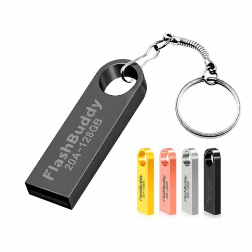 플래시버디 레이저 인쇄 각인 USB 메모리 예쁜 유에스비 귀여운 대용량 20A-블랙, 1개, 128GB