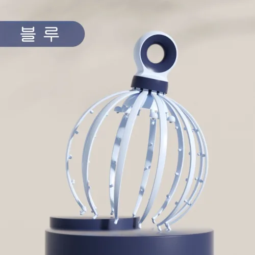 데이지 분리식 미니 문어 두피 마사지기 18발 간편 핸디 머리 지압 경락 안마기 휴대용 문어발 헤드 스파 케어 스케일링 관리기