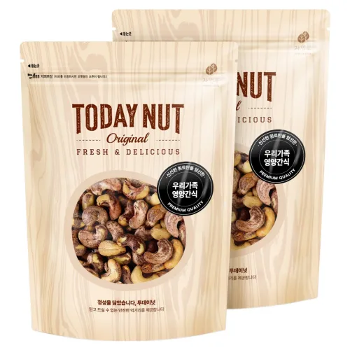 투데이넛 껍질째 구운통캐슈넛, 300g, 2개