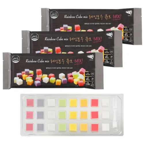 큐브치즈 레이보우 믹스 L, 80g, 3개