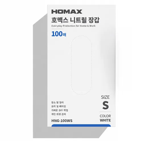 호맥스 니트릴장갑 HNG-100 100p, 화이트, S, 1개