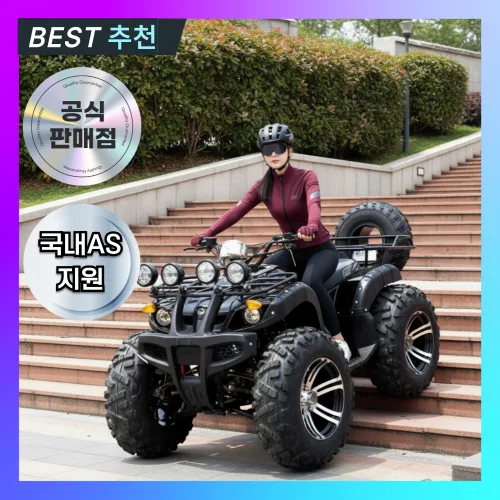 폴스카이 농업용 ATV 사륜 오토바이 4륜 농사용 바이크, 블랙, 125CC 스페셜 에디션