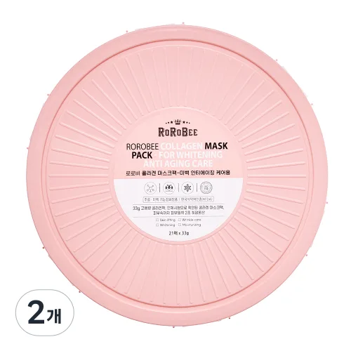 로로스키니 통큰 콜라겐 마스크팩 미백 안티에이징 케어용 33g, 2개, 21개입