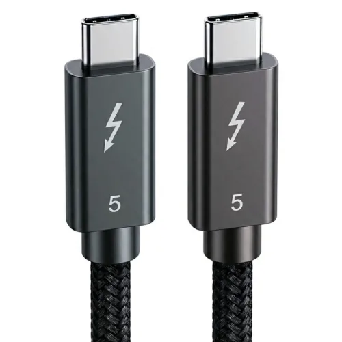 모비큐 C타입-C타입 인텔 인증칩 썬더볼트 5 120Gbps 240W 16K 지원 케이블, 단일색상, 1개, 0.5m