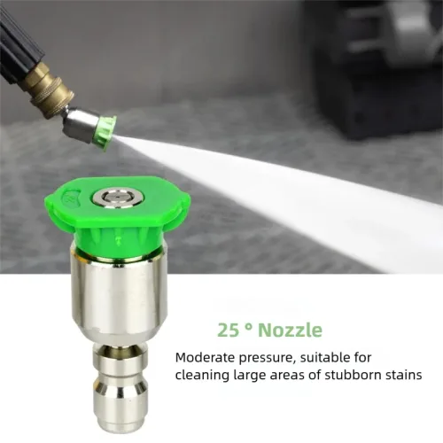 고압세척건용 360도 회전 노즐 1/4인치 퀵커넥 세척 액세서리, green, 25°
