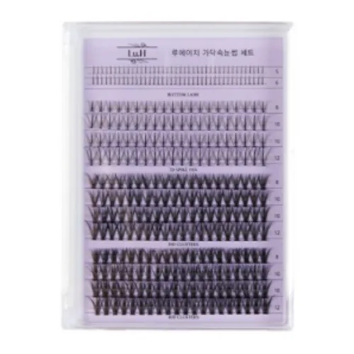 Lu.H 루에이치 대용량 가닥속눈썹 세트 (가닥속눈썹 320pcs+핀셋+글루+픽서), 1개, 데빌 단품 (글루 핀셋 미포함)