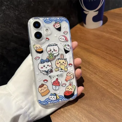 귀여운 캐릭터 스시초밥 치이카와  아이폰 케이스 맥세이프 투명 케이스