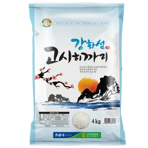 강화군농협 강화섬쌀 2026년산 햅쌀 고시히카리 백미 상등급, 4kg, 1개