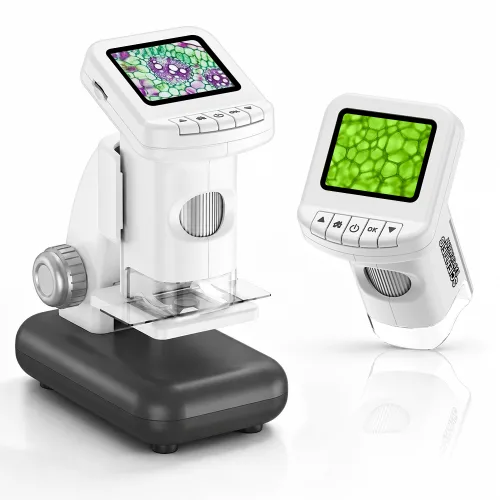 APEXSO 2in1 디지털 현미경 고배율 1200배 휴대용 광학 전자 미니 실체 확대경 두피진단기 키즈 선물, 1개, 1200배