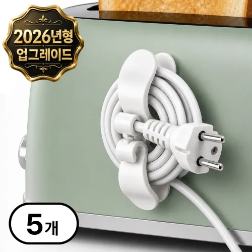 에윤 접착식 다용도 케이블 선정리 홀더, 화이트, 5개