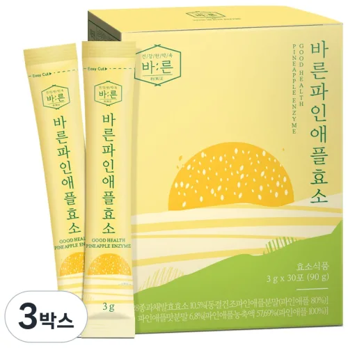 바른 파인애플 효소 지방 분해, 90g, 3박스