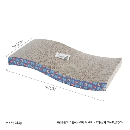 대형 고양이 스크래쳐 보드 수직형 발톱 연마 골판지 고양이용품 스트레스 해소 반려묘 장난감 실내 활용도 높은 스크래치 매트 디자인