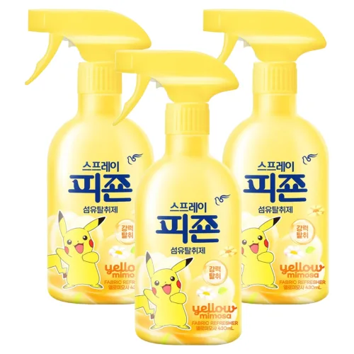 피죤 스프레이 강력 섬유탈취제 옐로미모사, 430ml, 3개