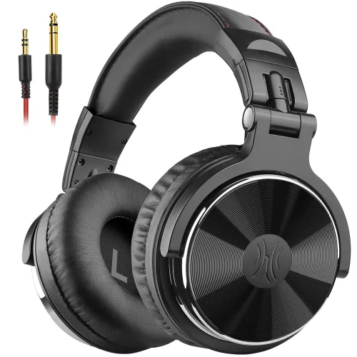 OneOdio Pro10 스튜디오 헤드폰 DJ 레코딩 헤드폰 유선 헤드셋, 블랙-black