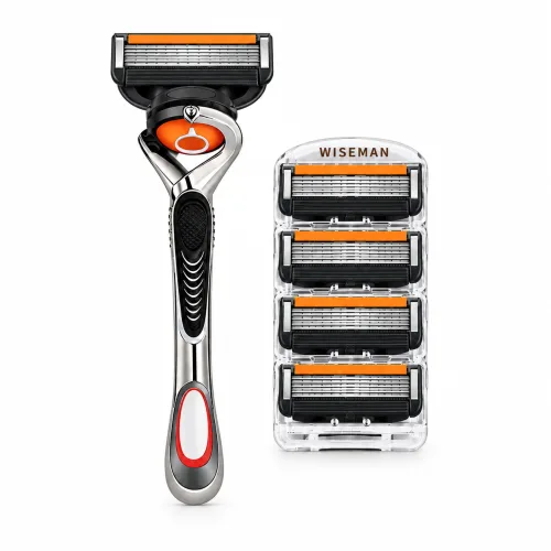 와이즈먼 호환용 면도날 신형 프로글라이드 퓨전 파워 질레트 Gillette 5중날 4개입 +면도기 1개