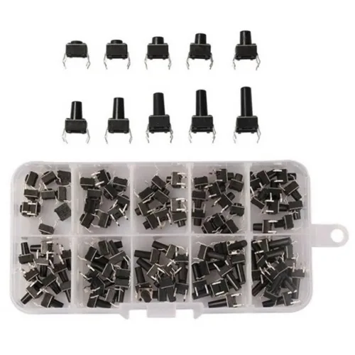 텍트 스위치 , 6 x 6mm 10종류 100pcs 세트 기판용