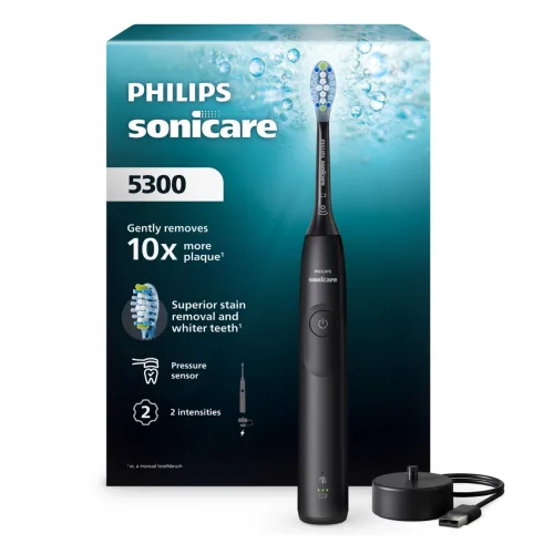 필립스 올 뉴 소닉케어 컴팩트 5300 전동칫솔, 블랙, 1개, HX7101/05
