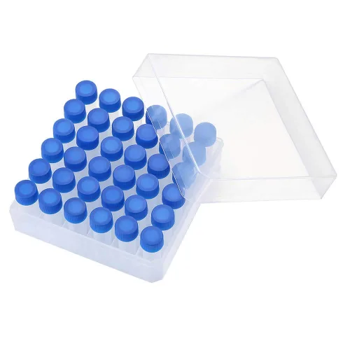 36PCS 크라이오 튜브 5ml 나사 캡이 있는 플라스틱 소형 바이알 실리카겔 개스킷이 PP 소재 DNase RNase 인간 DNA가 포함되지 않은 프리