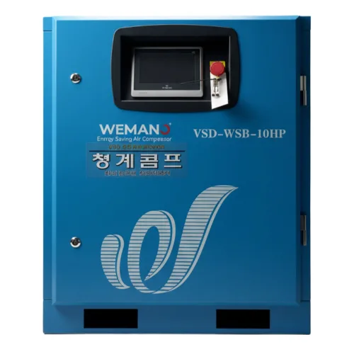 청계콤프 스크류 인버터 저소음 에어 콤프레샤 10마력 PM모터, 1개