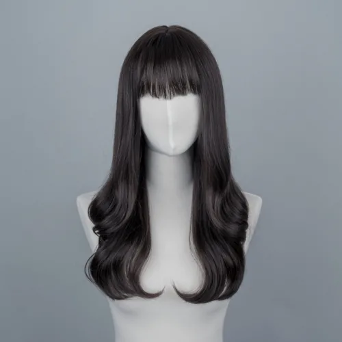 루즈웨이브 인모믹스 통가발 롱웨이브 여자 가발, 자연검정, 1개