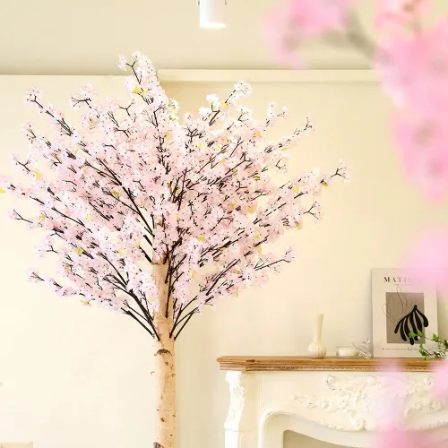 벚꽃조화 인조나무 조화나무 꽃가지 벚꽃가지 벚꽃나무 190cm, 벚꽃나무(천연목대) 190cm 화이트핑크, 1개