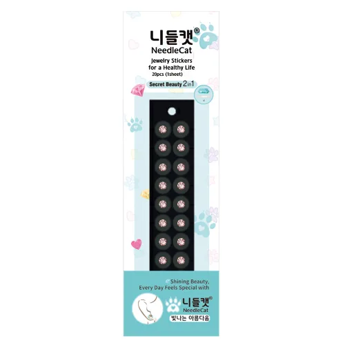 니들캣 엣지 쥬얼리 귀지압패치 귀 혈자리 이혈 기석 지압 스티커, 빈티지로즈 M(3.0mm), 1세트