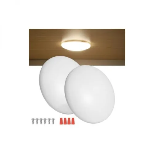 RVZONE 2팩 RV LED 천장 퍽 라이트 RV 보트 내부 조명 DC 12V 표면 마운트 천장 돔 조명 캠핑카 밴 트래블 트레일러 모터홈용 4.5W 패널 다운라이트쿨 화이트