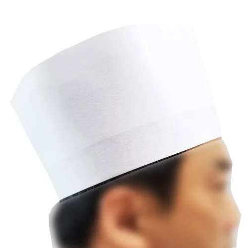 조리모자 20매 쉐프 부직포 종이 주방모 사이즈 조절 위생모자 일회용 한식 양식 일식, 1개, 화이트