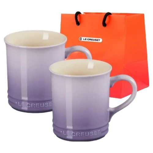 르크루제 시애틀 머그 400ml + 쇼핑백S, 블루벨퍼플, 2개