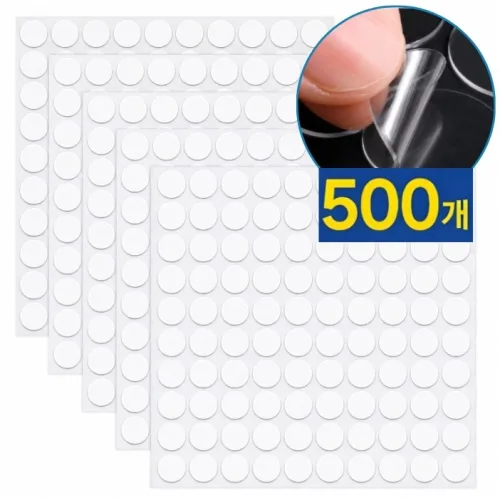 바로바잉 떨어지지 않는 투명 원형 양면 테이프 10mm, 5개