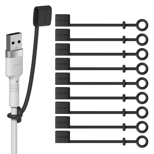 아트뮤 USB 단자 실리콘 보호캡 A타입 블랙, 10개