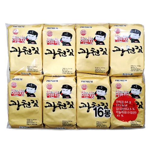 이반장 재래도시락 광천김, 4g, 16개