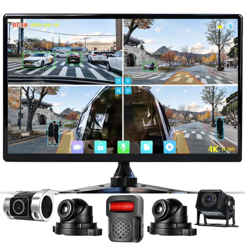 WINANON 4채널 터치 화물차 블랙박스 FHD고화질 AI 생체인식 시스템 10.1인치 800만화소 1080P 128G 트럭 차량 풀세트, 사은품 9종 세트, 128GB